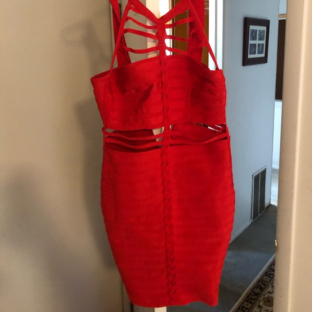 Red bandage dress